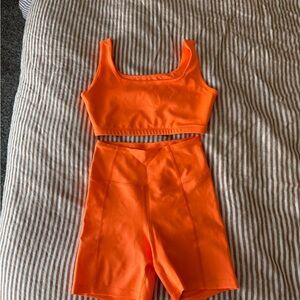 Year of Ours Vibrant Orange Athletic Shorts